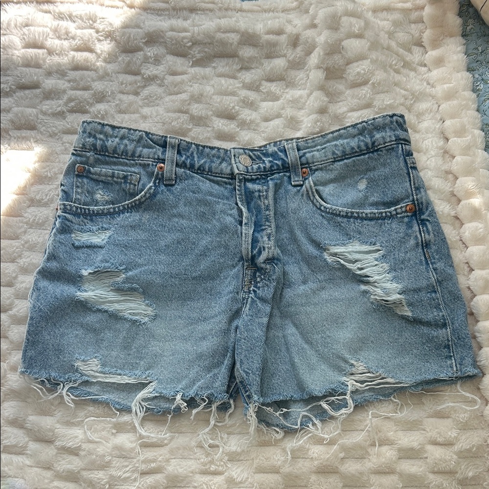 Distressed Denim Shorts